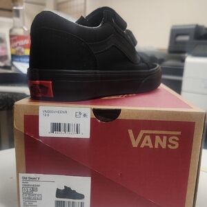 Vans Kids Black and Red Old Skool Sneakers
